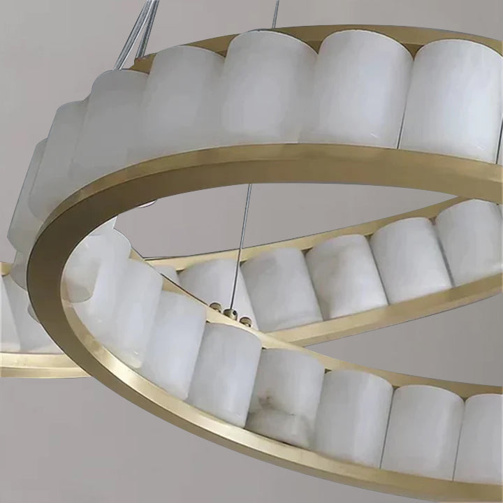 Gabriella Alabaster Circle Round Pendent Light, Galaxy Chandelier