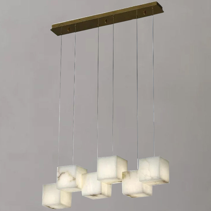 Gavin Alabaster Cubic Pendant For Dining Table, Kitchen Island Pendant