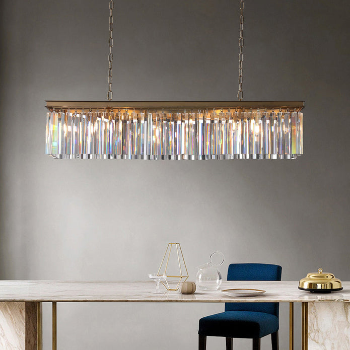 Miria K9 Crystal Rectangular Chandelier 49"