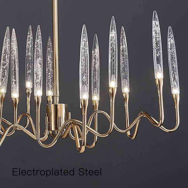 Reese Brass Glass Chandelier