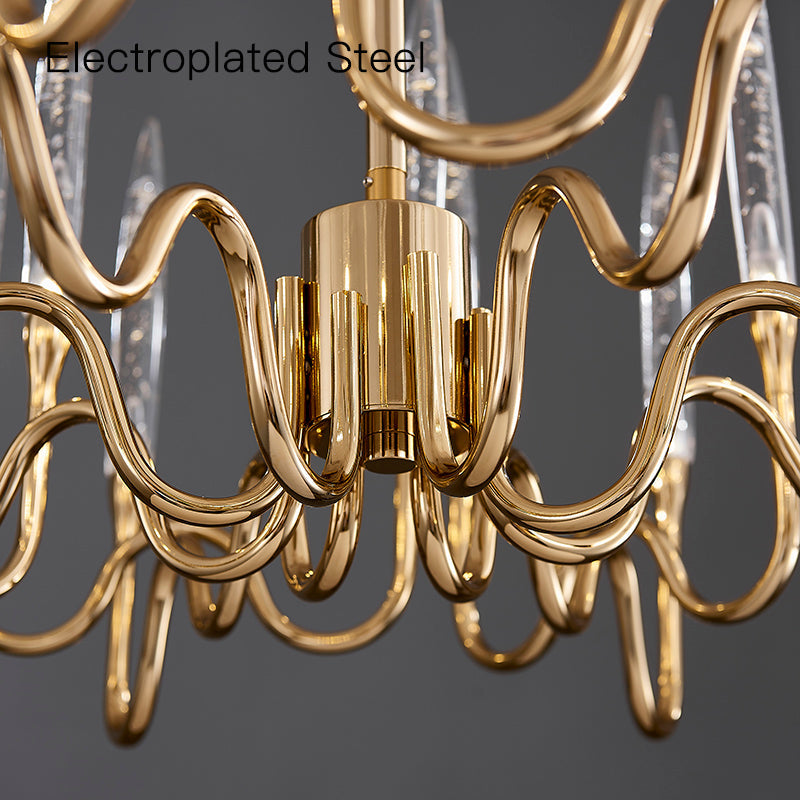 Reese Brass Glass chandelier