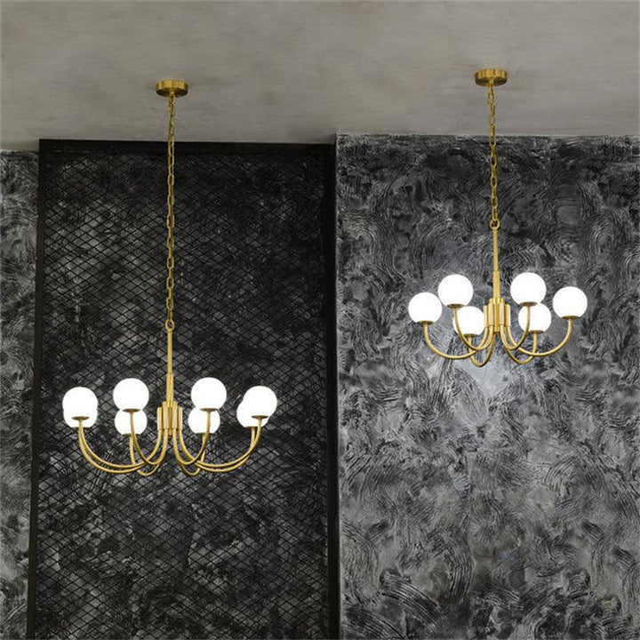 Modern Alabaster Chandelier, Pendant Brass Chandelier