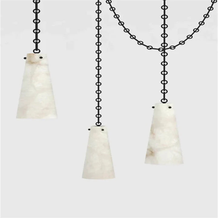 Casey Contemporary Chandelier Alabaster, 3-Light Vintage Alabaster Pendant Cluster