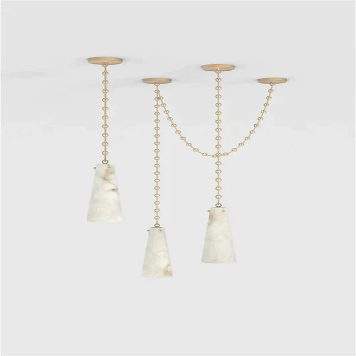 Casey Contemporary Chandelier Alabaster, 3-Light Vintage Alabaster Pendant Cluster