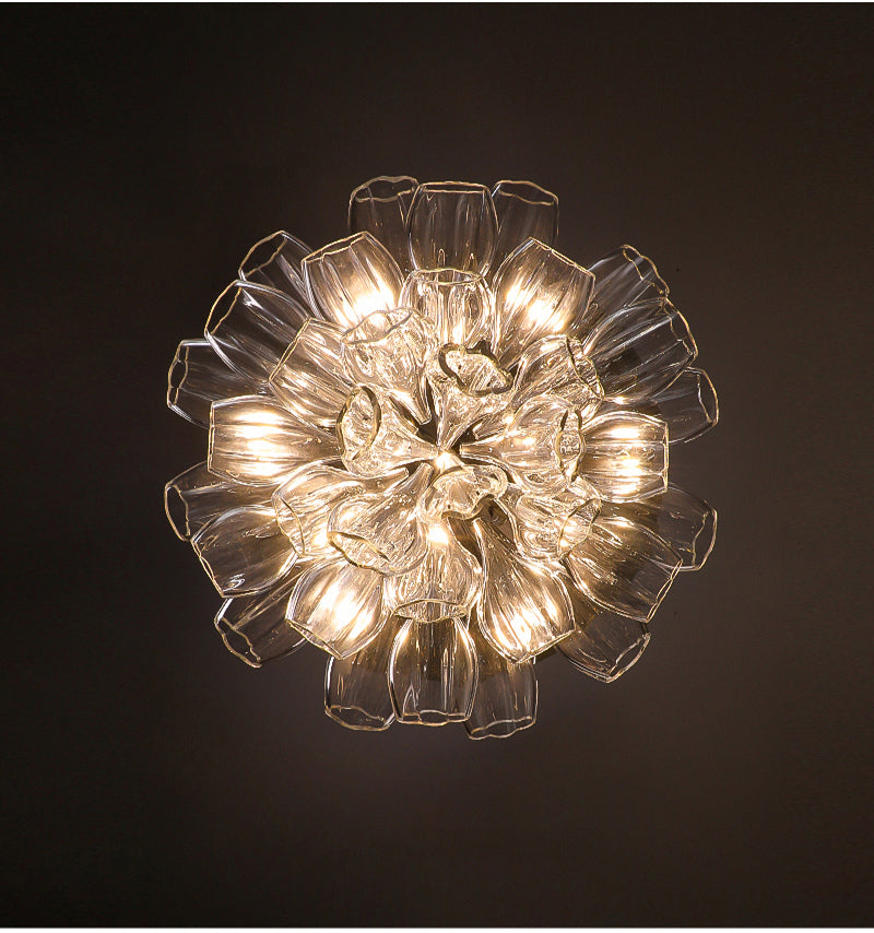 Christian Luxury Glass Lotus Hotel Hallway Stairway Chandelier