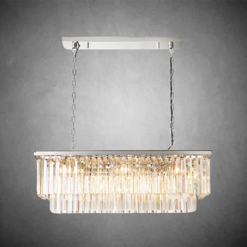 Zestra 2-Layer Crystal Rectangle Chandelier