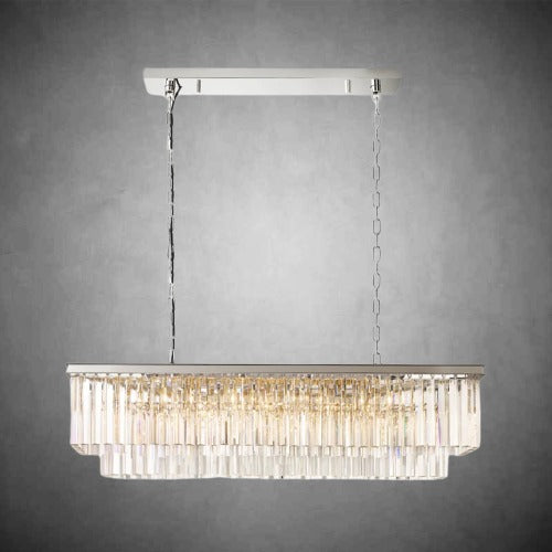 Zestra 2-Layer Crystal Rectangle Chandelier