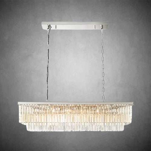 Zestra 2-Layer Crystal Rectangle Chandelier