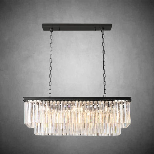 Zestra 2-Layer Crystal Rectangle Chandelier