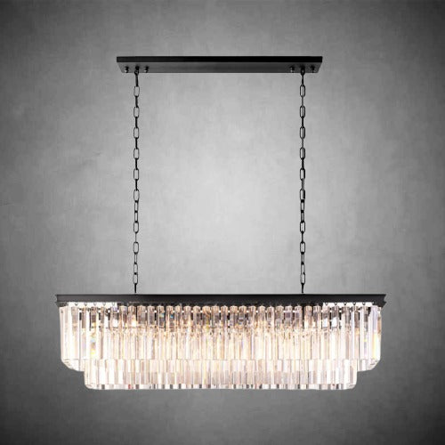 Zestra 2-Layer Crystal Rectangle Chandelier