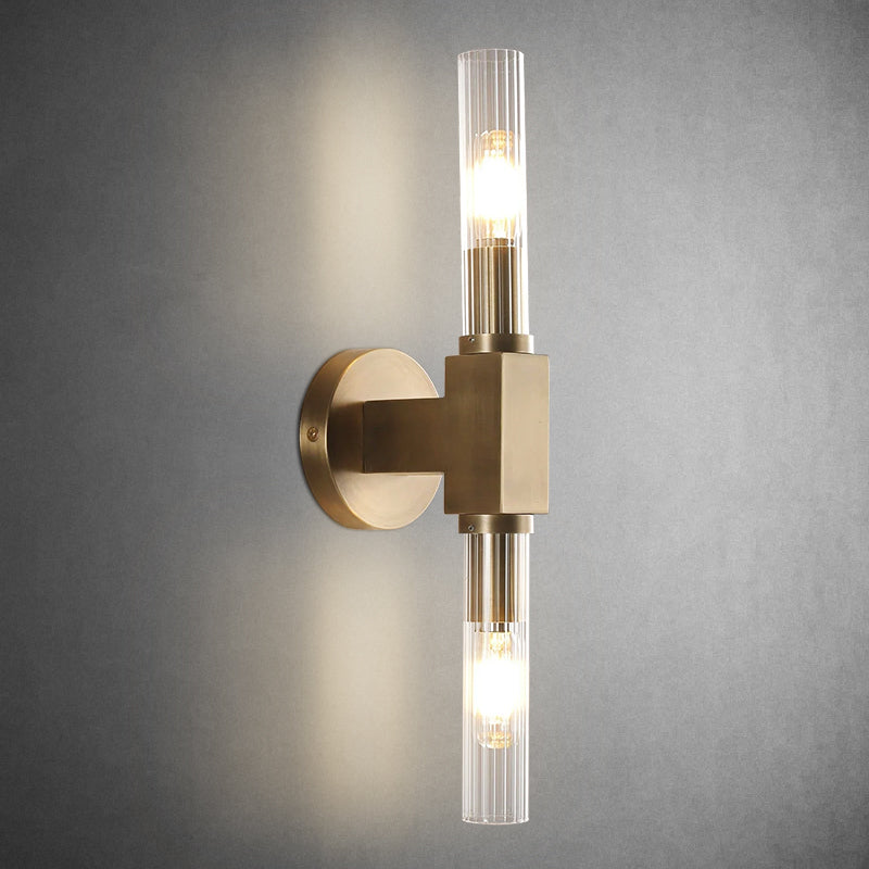 HA Candlestick Glass Wall Sconce for Bedroom