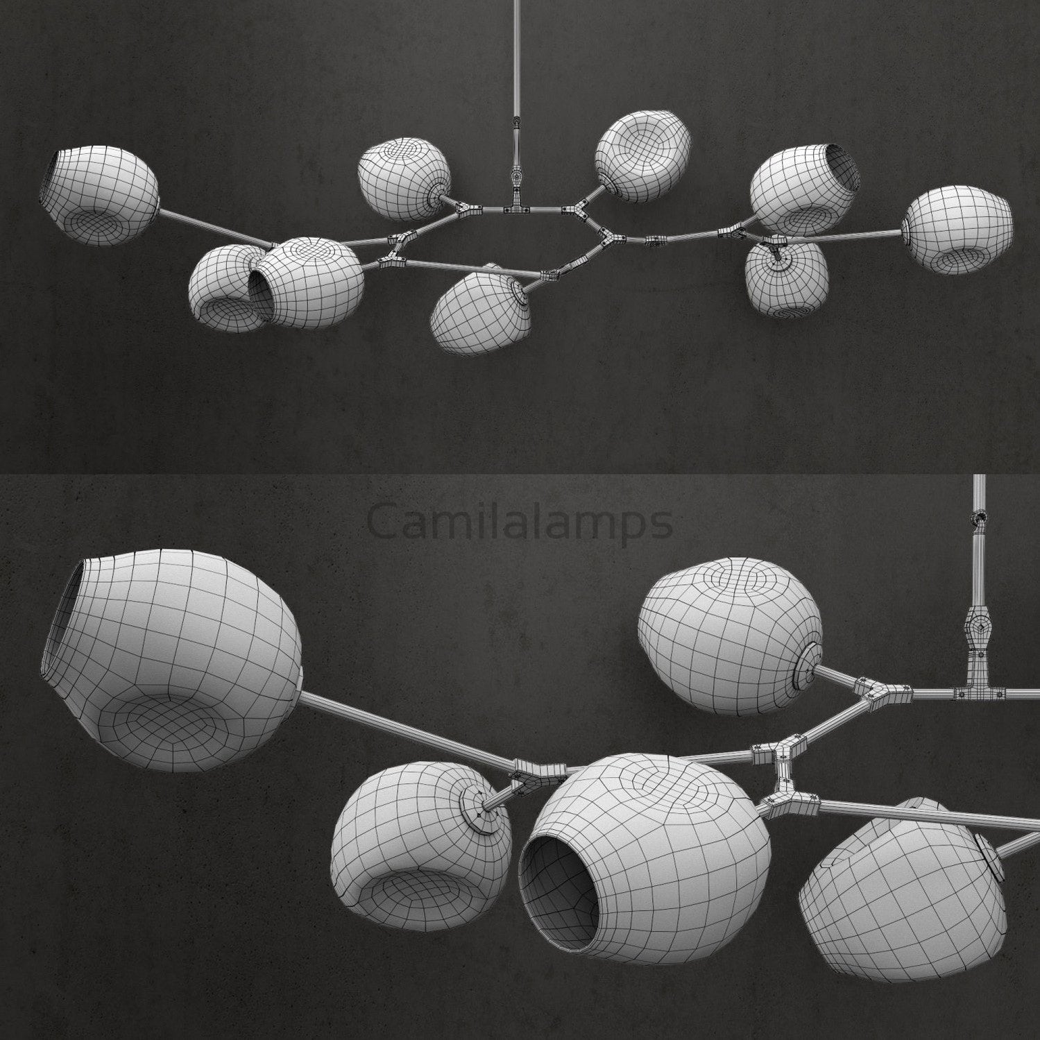 Covington Horizontal Globe Branching Bubble Chandelier
