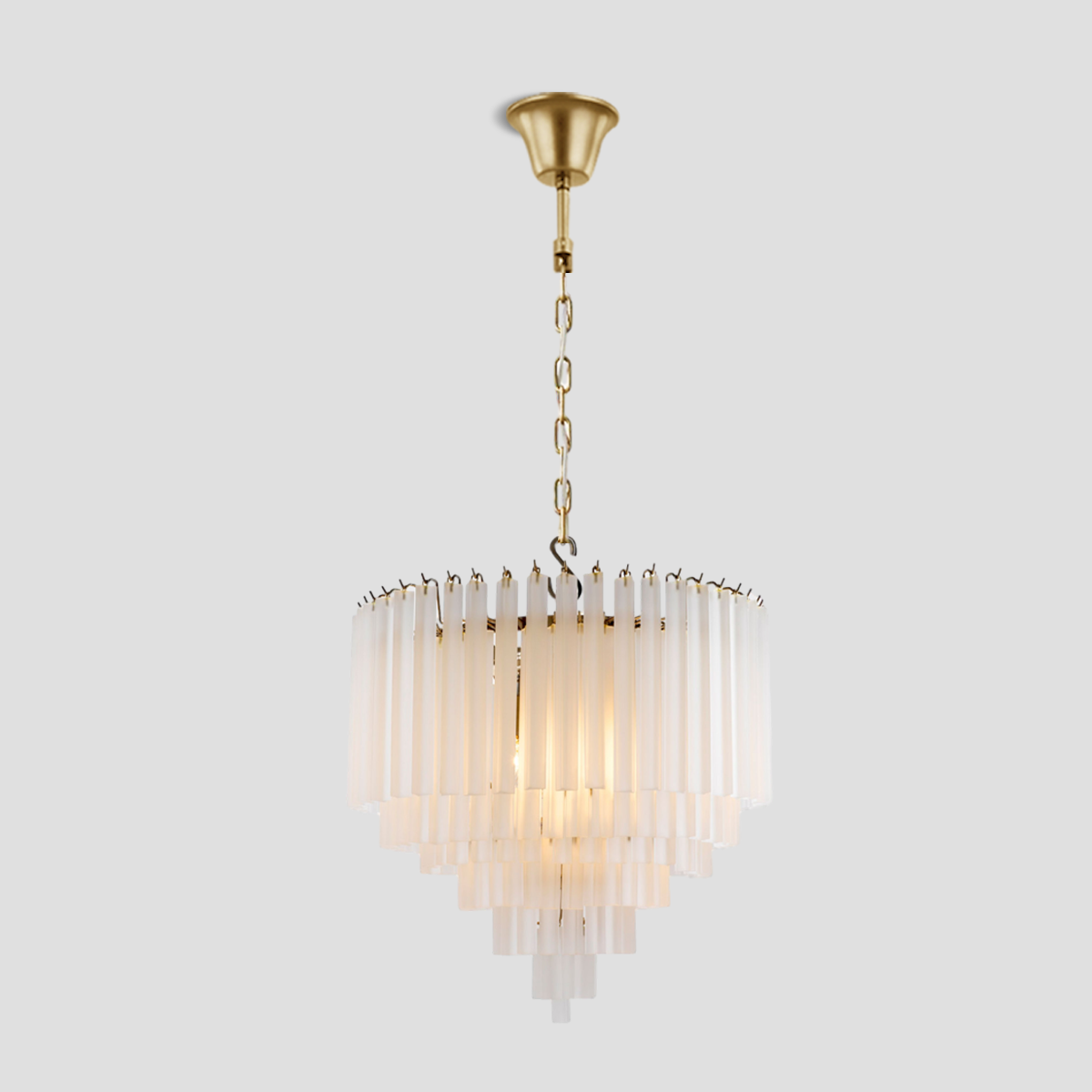 3-Tier Glass  Round Chandelier 24"