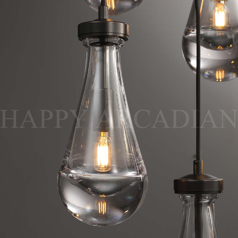 HA Raindrop Round Chandelier Glass Chandelier 36",13-Lights