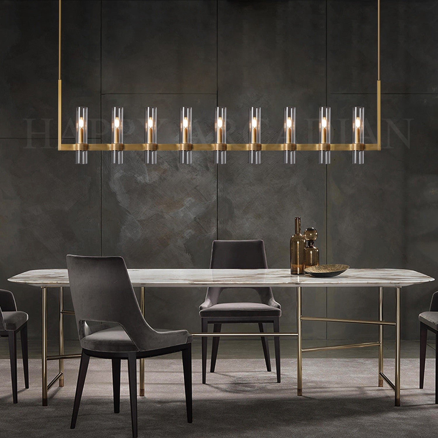 HA Rebecca Linear Chandelier Modern 71", 9-Light