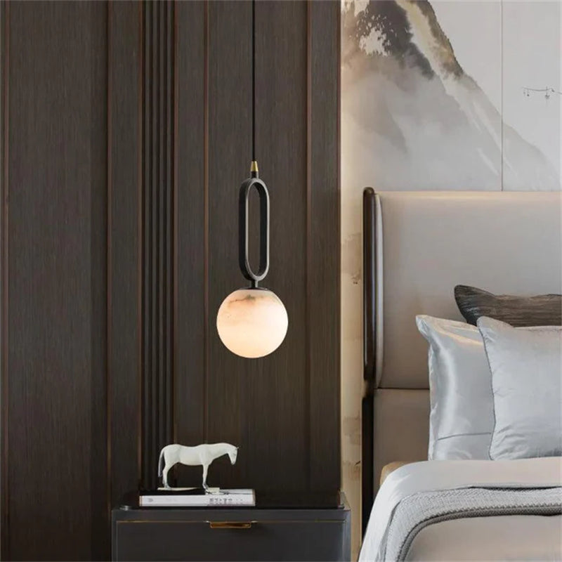 Alabaster Sphere Pendant Light