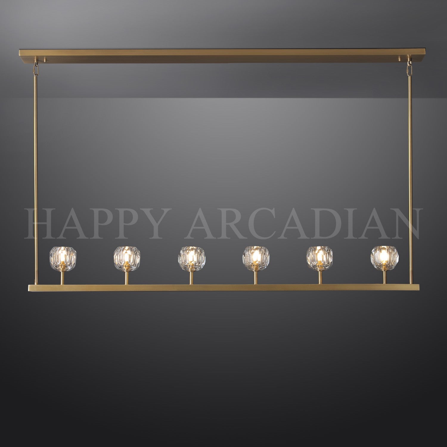 HA Bola De Modern Cristal Crystal Linear Chandelier 60"