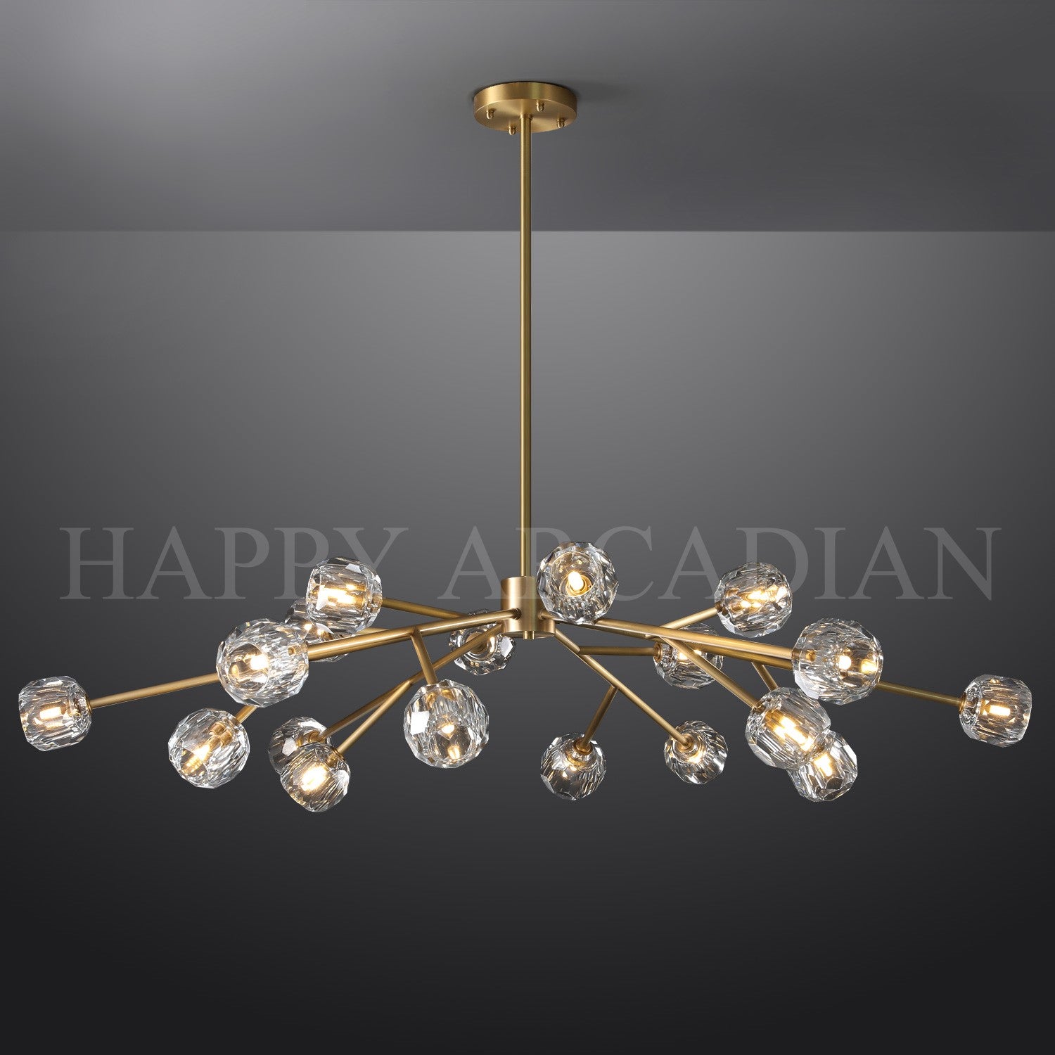 HA Bola De Clear Crystal Round Chandelier 60"
