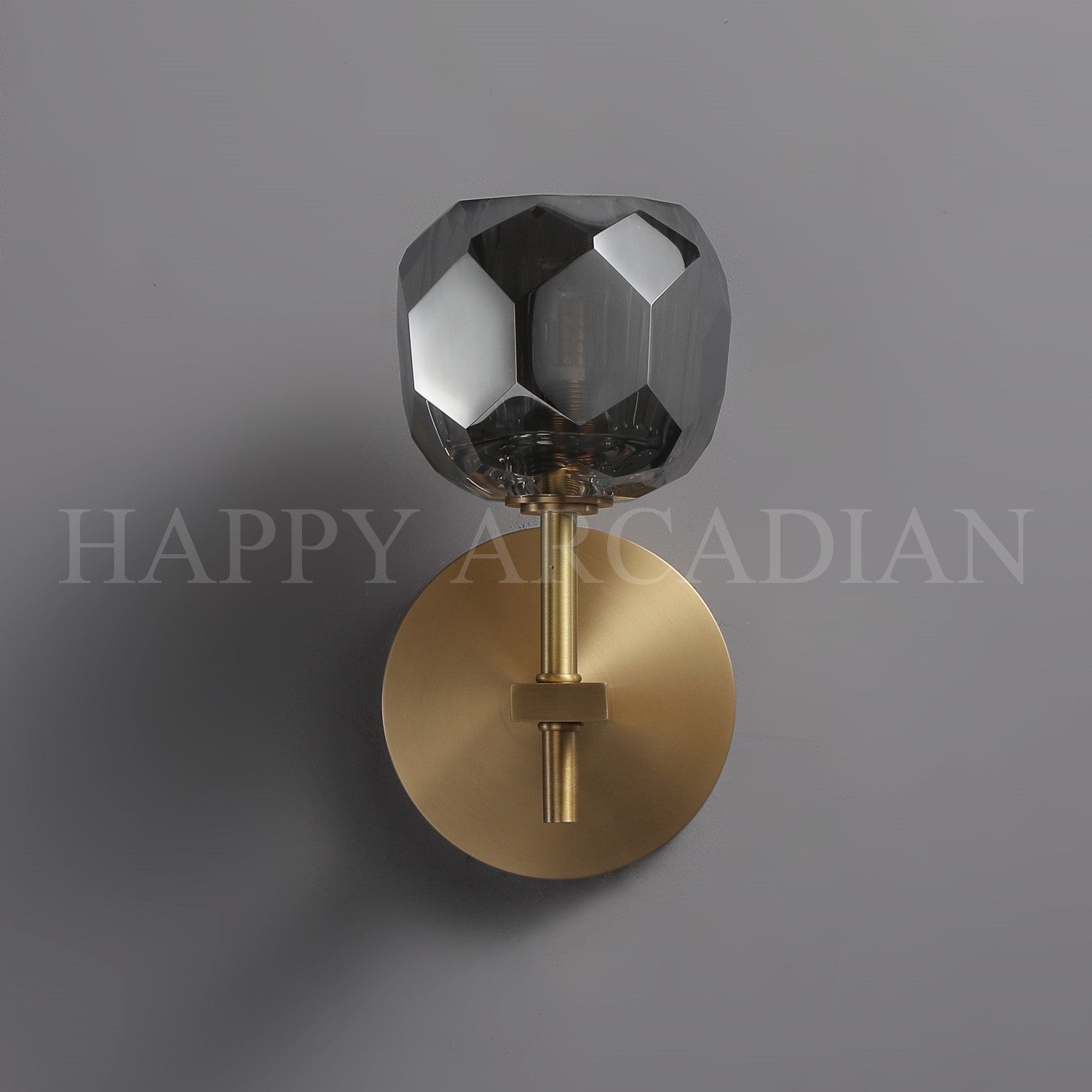 HA Bola De Short Style Smoke Crystal Wall Sconces