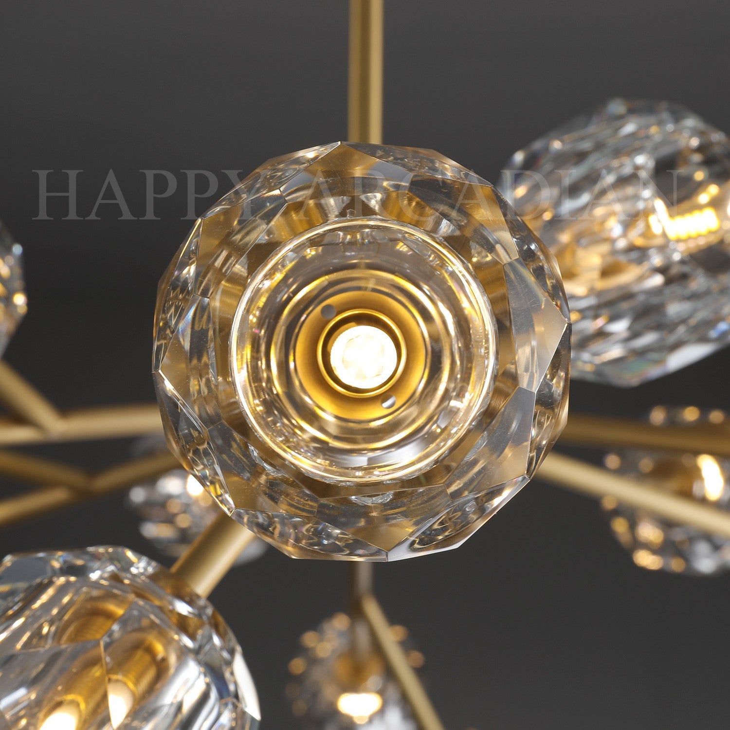 HA Bola De Crystal Ball Round Chandelier 36"