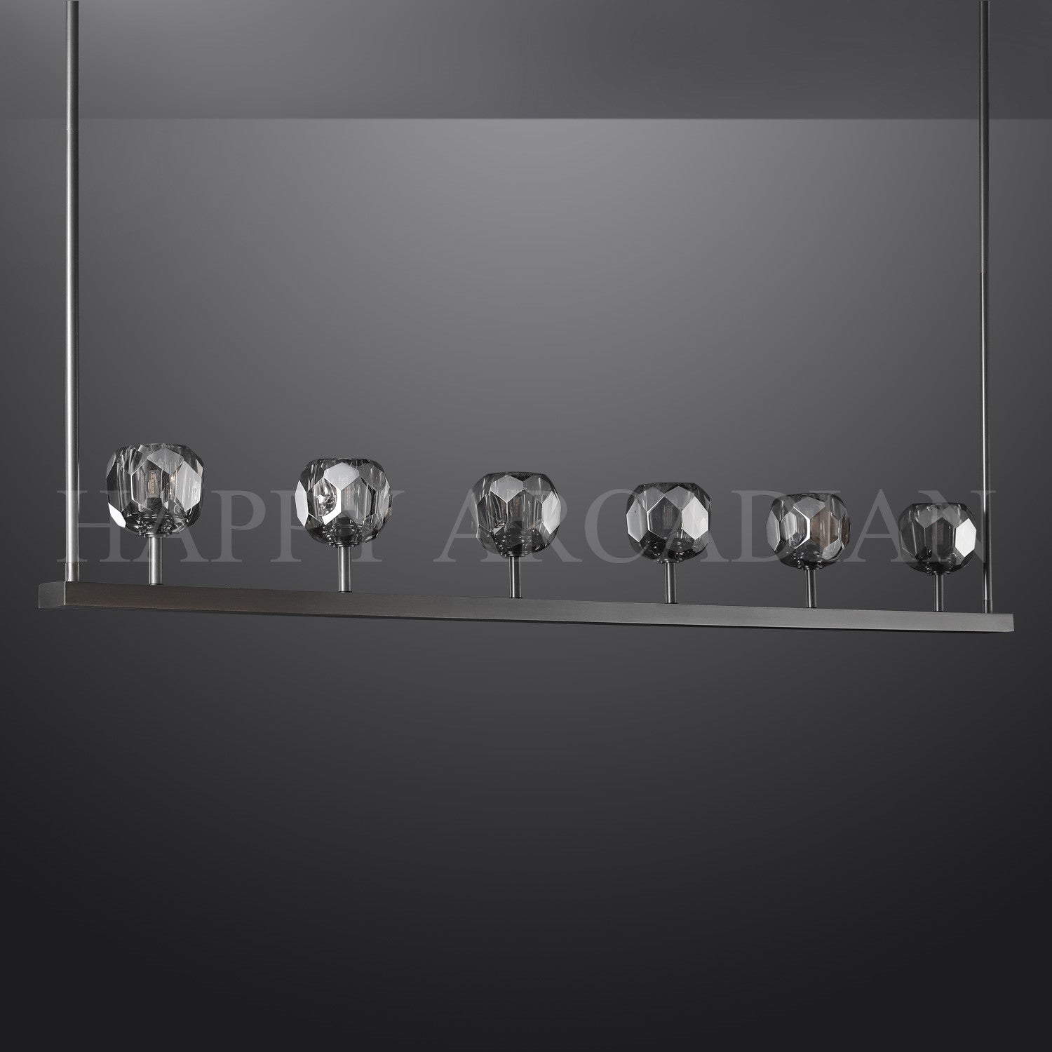 HA Bola De Modern Cristal Crystal Linear Chandelier 60"