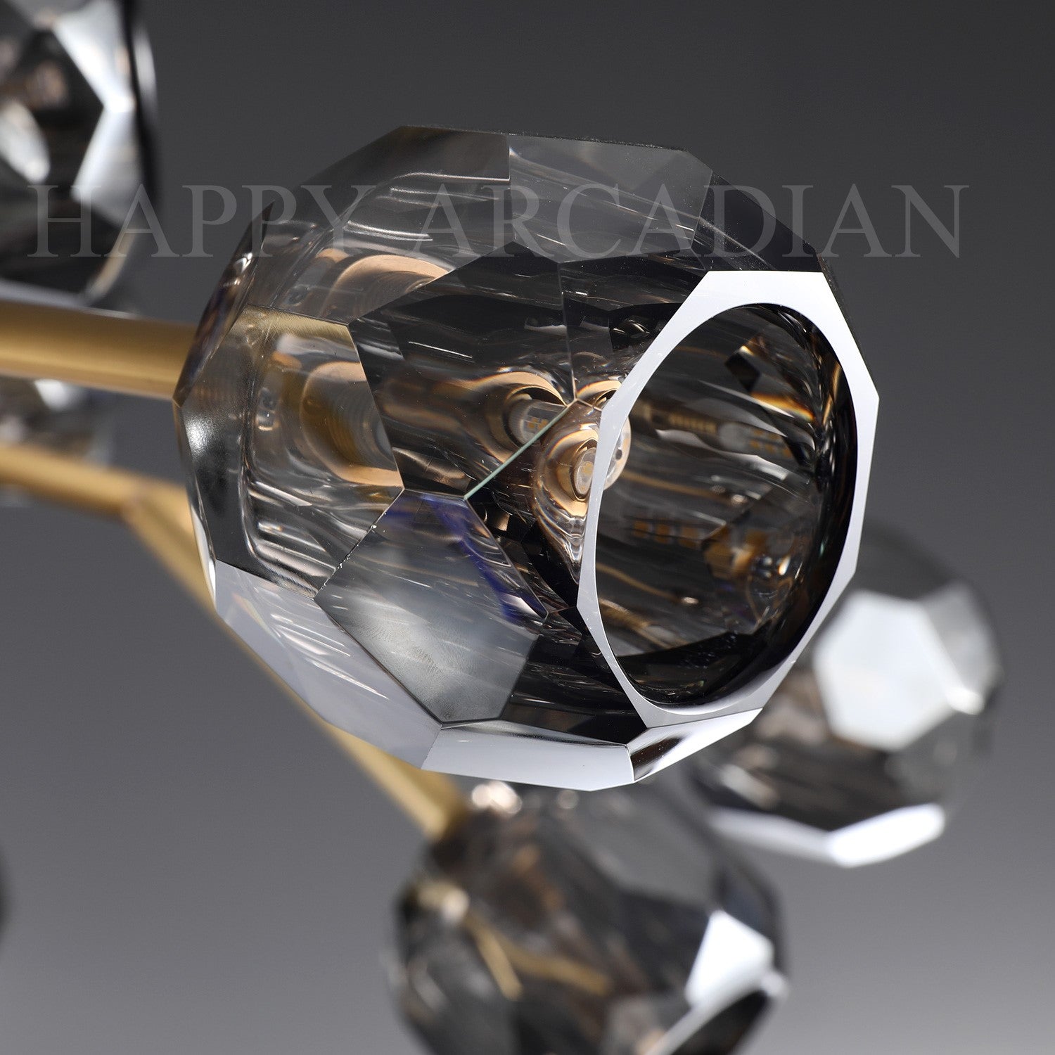 HA Bola De Smoke Crystal Round Chandelier 48"