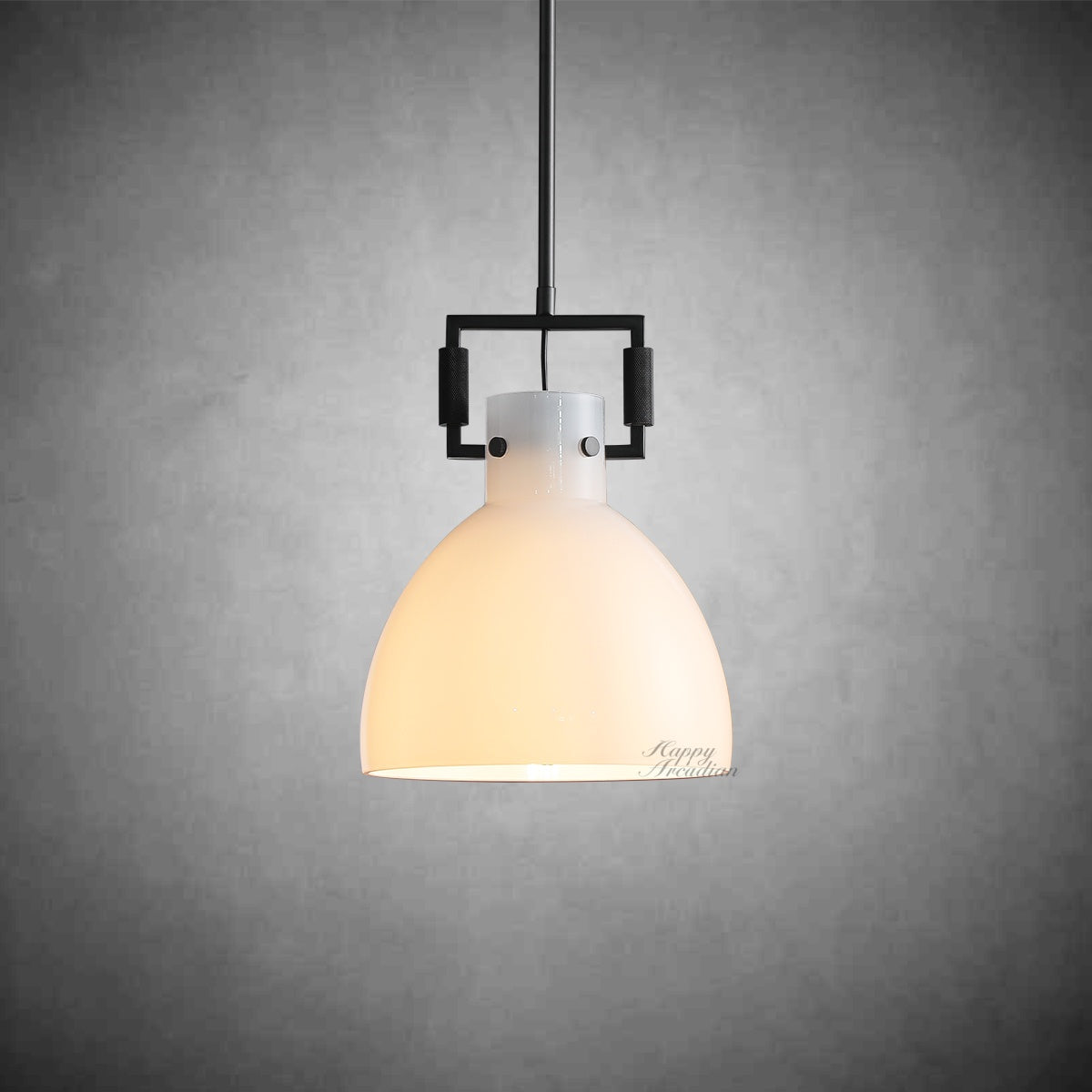 Echo Milk Glass Cloche Pendant