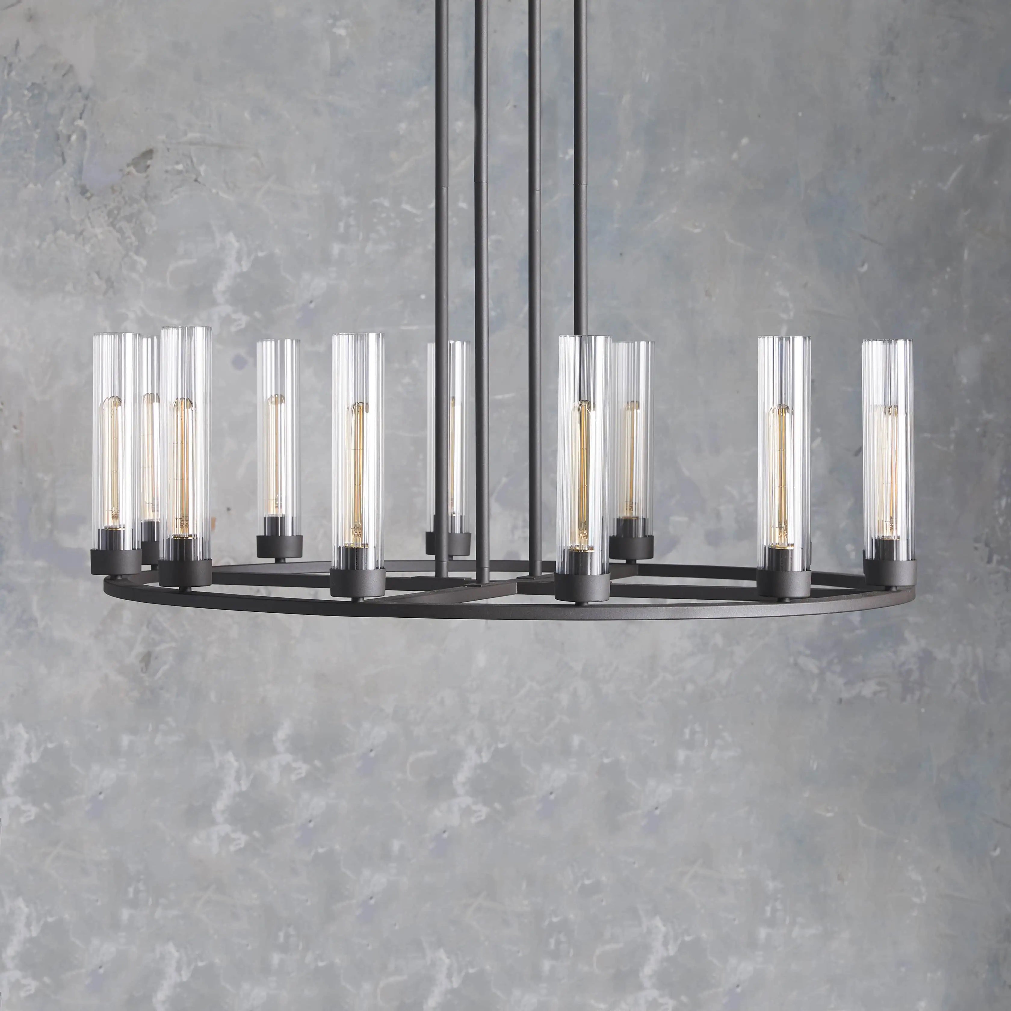 Andreas Round Glass Chandelier 30"W 40"W