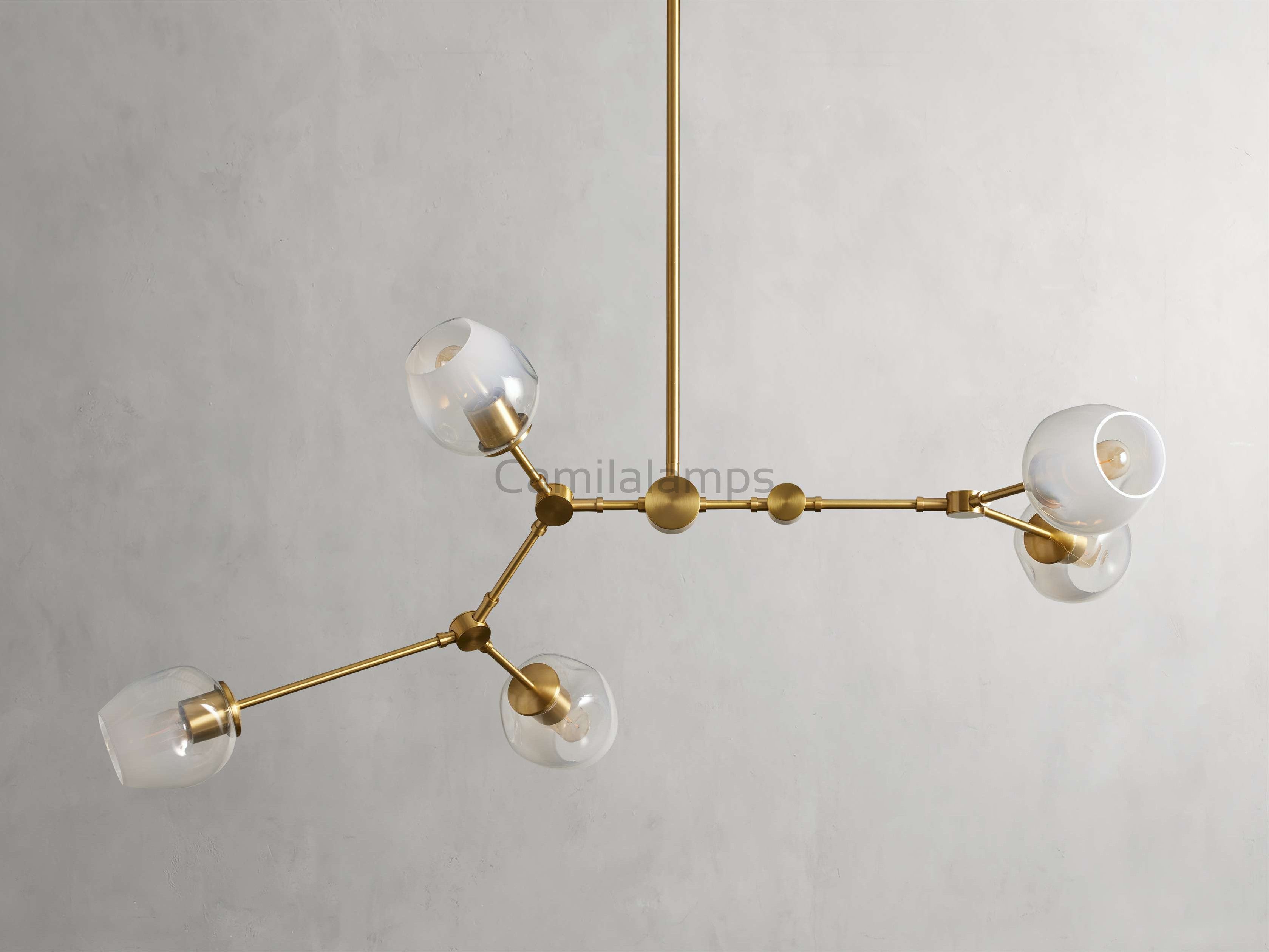 Covington Horizontal White Globe Branching Bubble Chandelier