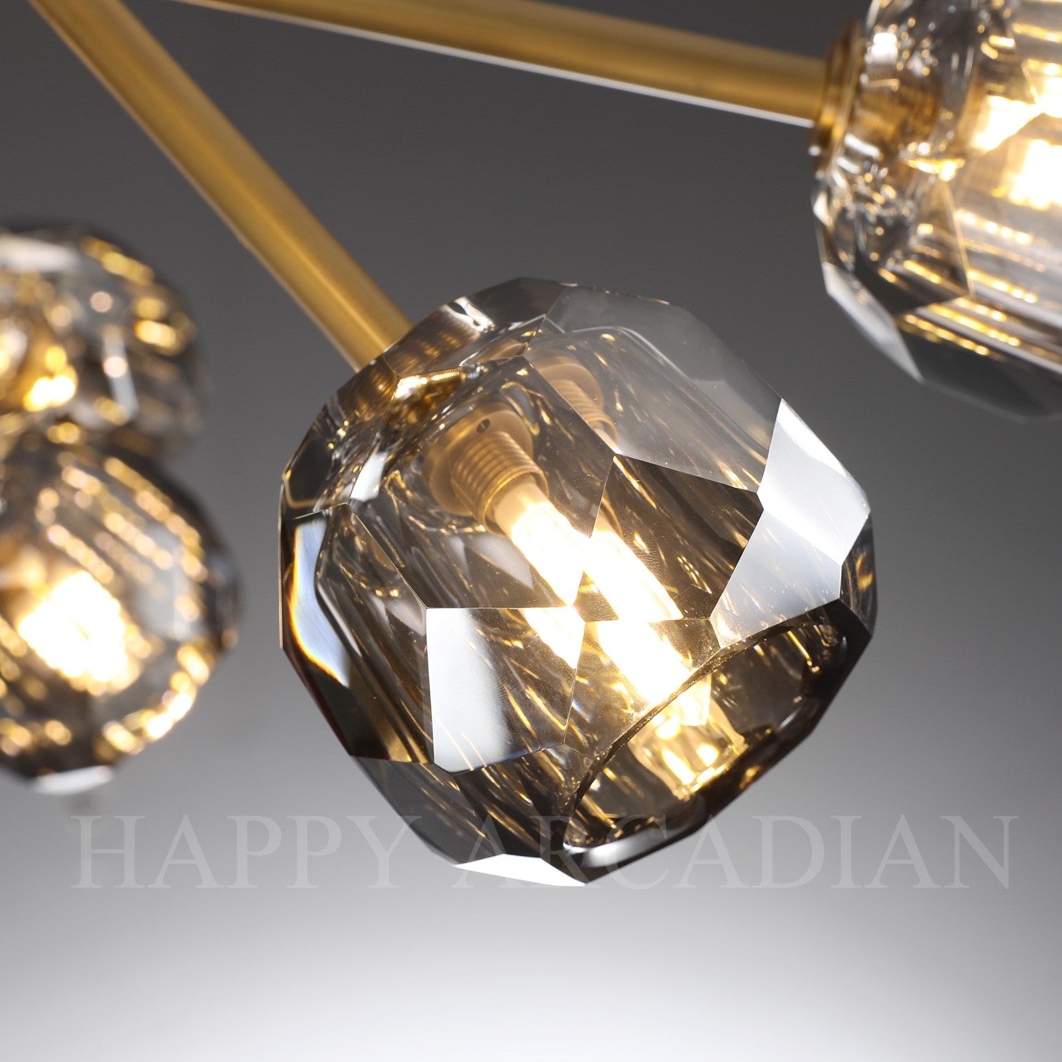 HA Bola De Smoke Crystal Round Chandelier 48"