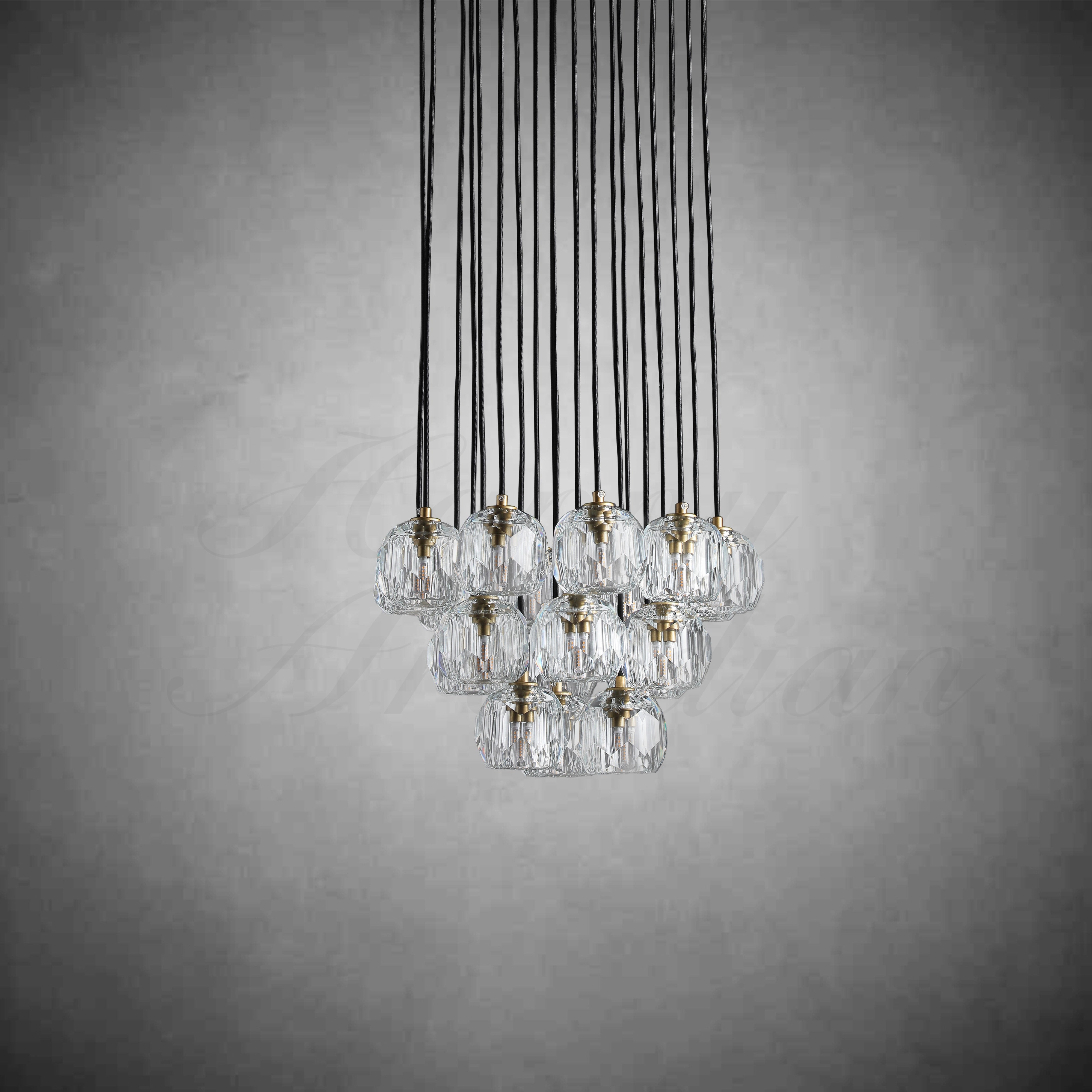HA Bola De Crystal Round Cluster Chandelier 30" 40''