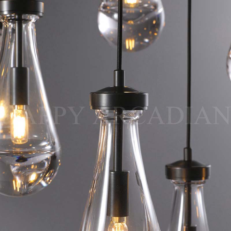 HA Raindrop Round Chandelier Glass Chandelier 36",13-Lights
