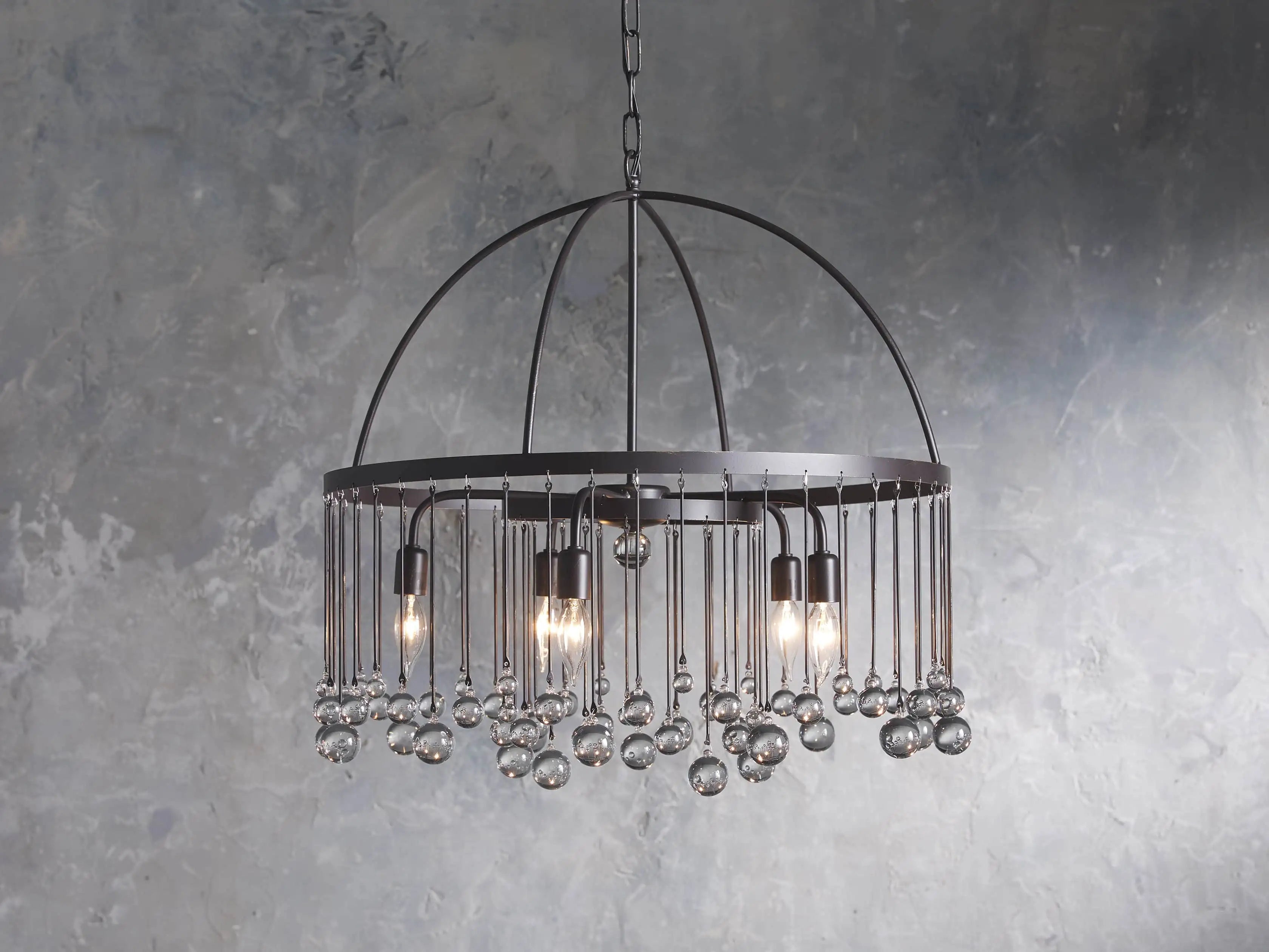 Crystal Ball Aubrey Round Chandelier 5 Light / 8 Light