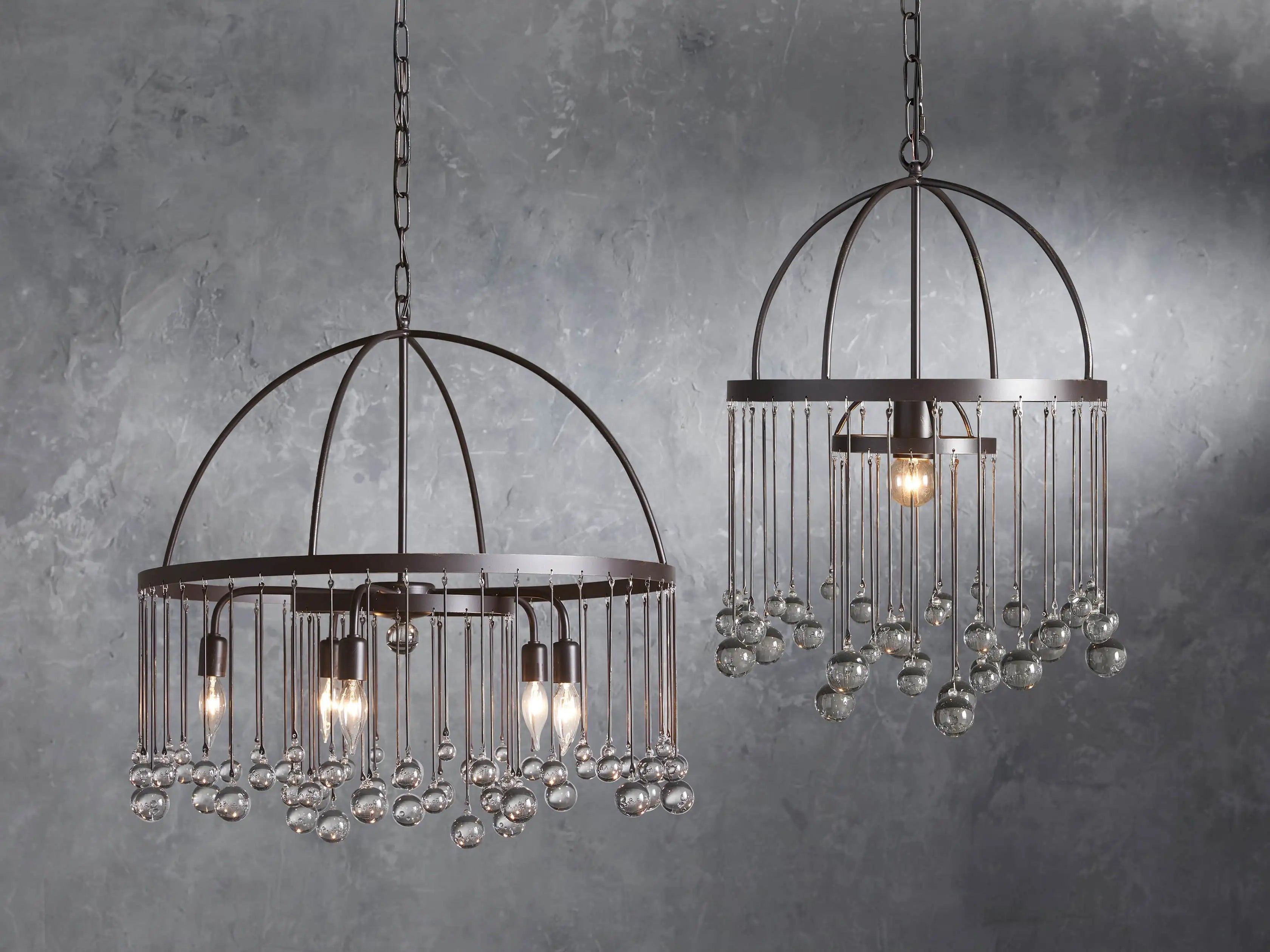 Crystal Ball Aubrey Round Chandelier 5 Light / 8 Light