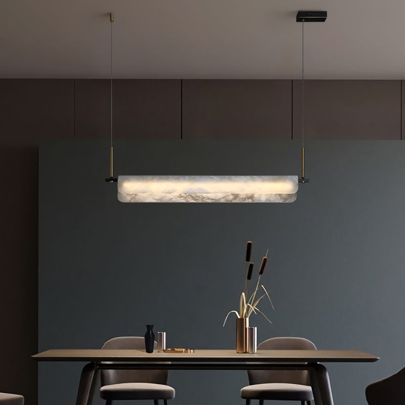 Nicholas Modern Alabaster Linear Art Chandelier Light