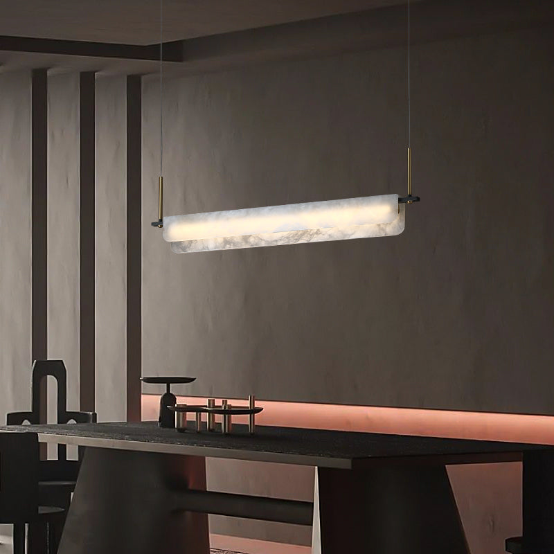 Nicholas Modern Alabaster Linear Art Chandelier Light
