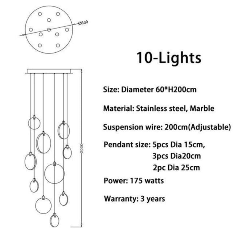 Queenie Alabaster Long Staircase Pendant Light