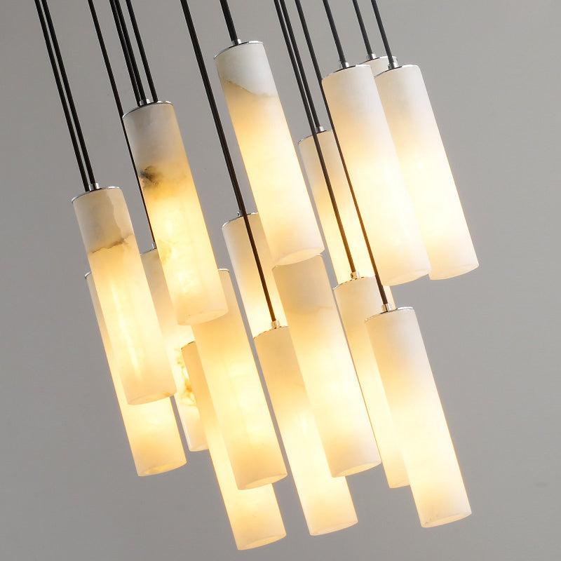 Violet Alabaster Modern Art Linear Chandeliers Fixture