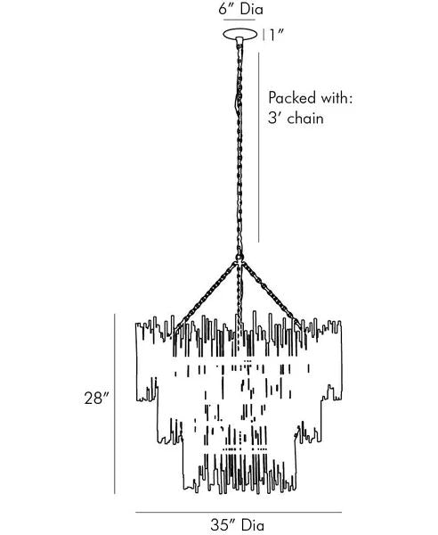 Russell Luxury 3-Tier Metal Chandelier Lighting for Living Room