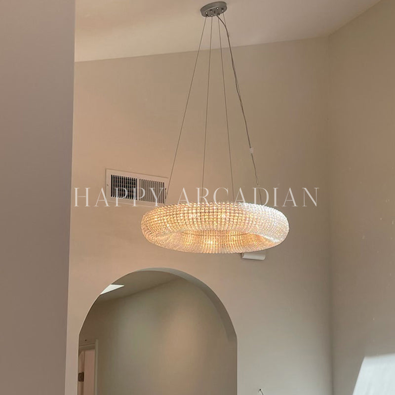 Amber Luxury Crystal Clear Round Chandeliers
