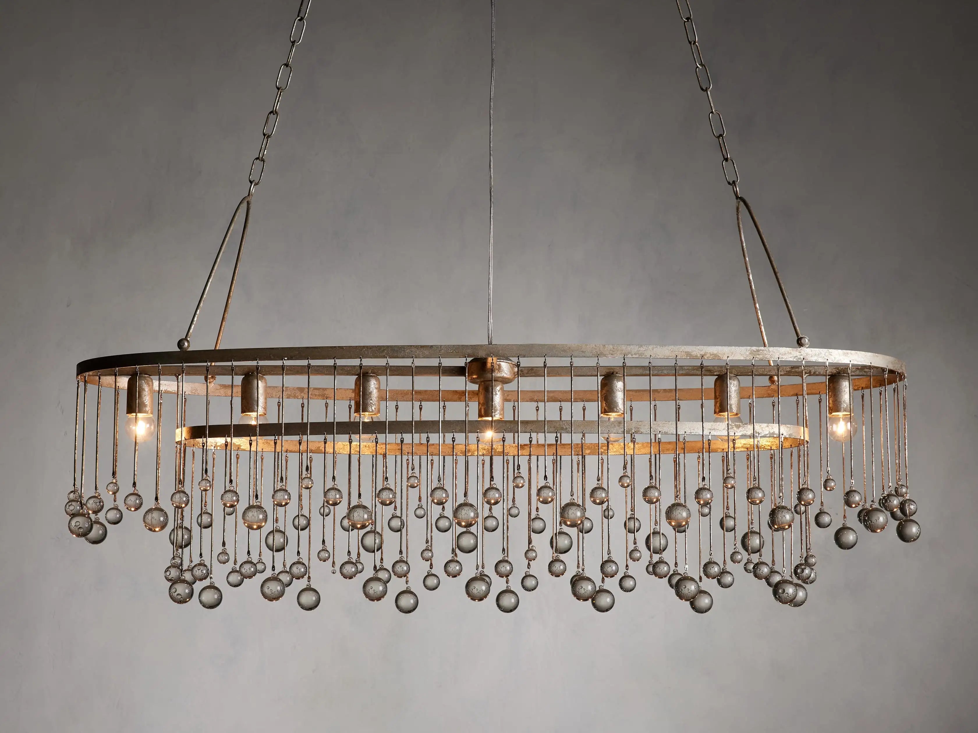 Crystal Ball Aubrey 7 Light Oval Chandelier
