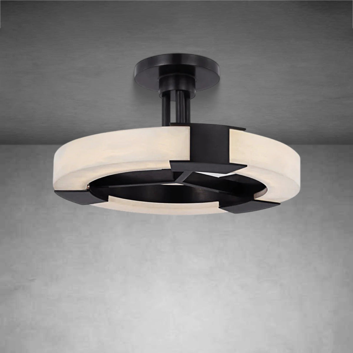 Claire Alabaster  Medium Ring Semi-Flush Mount
