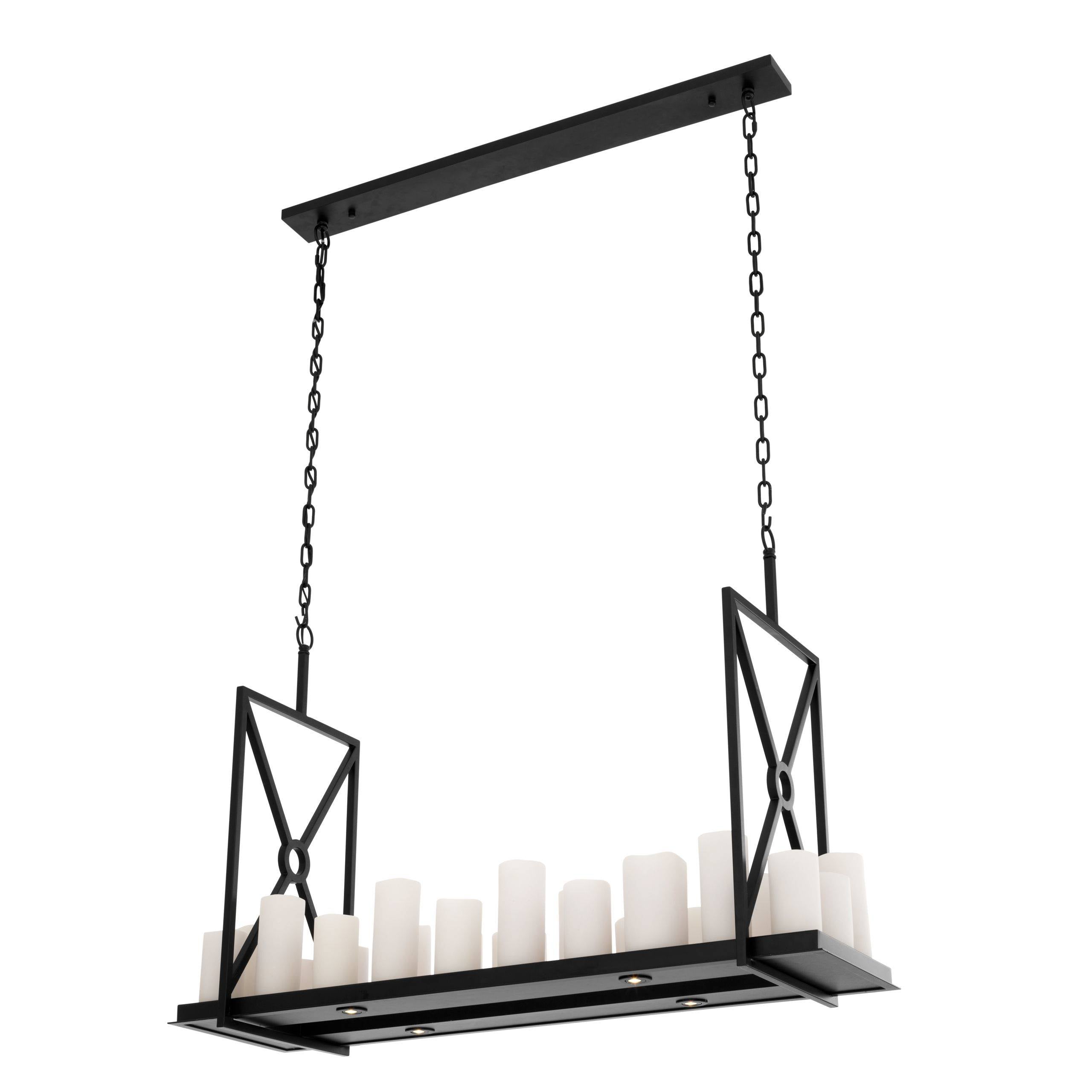 Commodore Modern Chandelier - Black/Brass