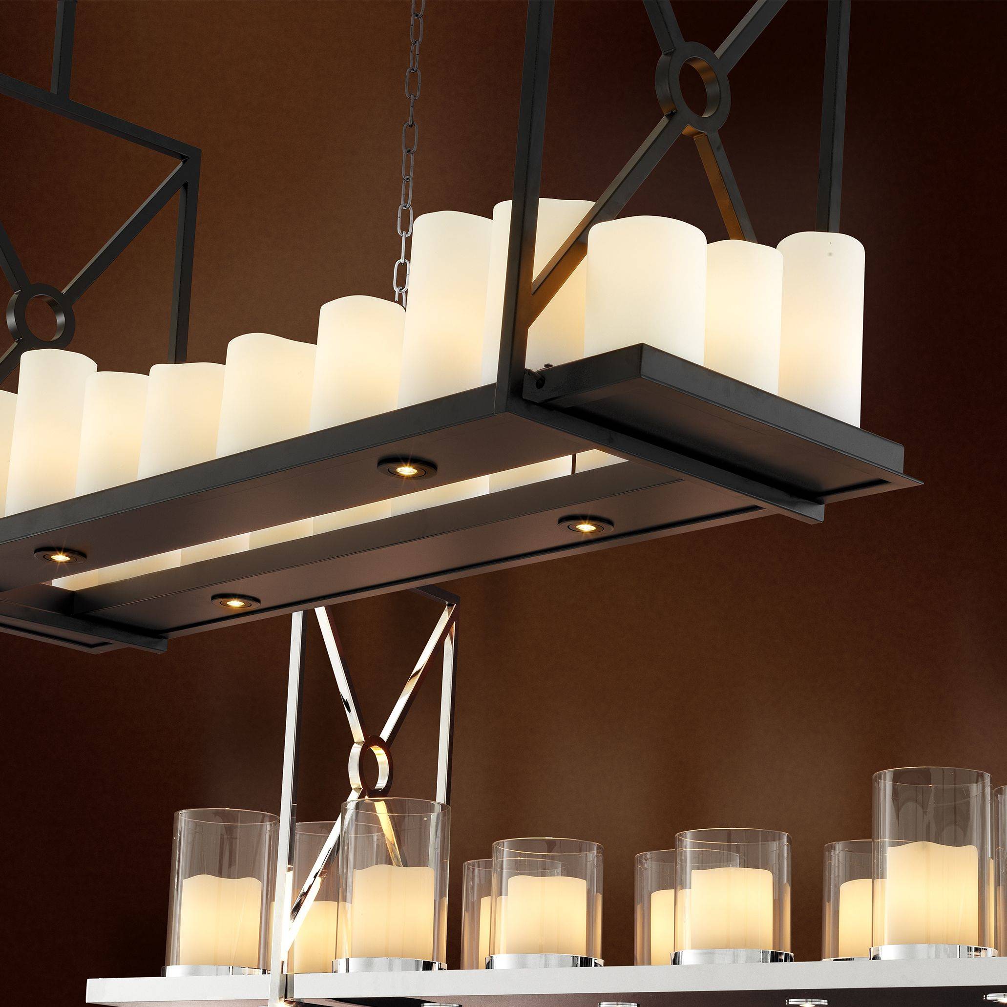 Commodore Modern Chandelier - Black/Brass