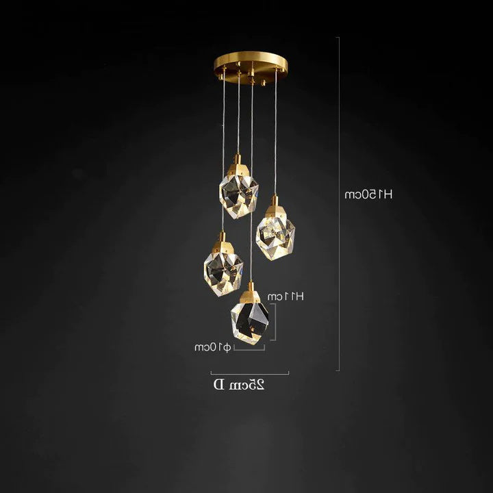 Alan Postmodern Crystal Multi-Lights Pendant Chandelier
