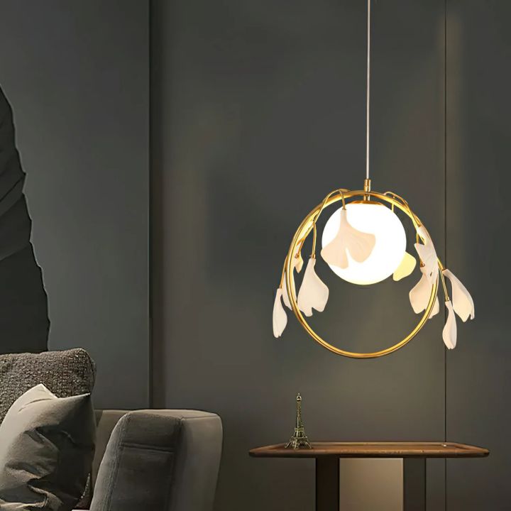 Gliss Ceramic Gingko Kitchen Island Pendant Lamp