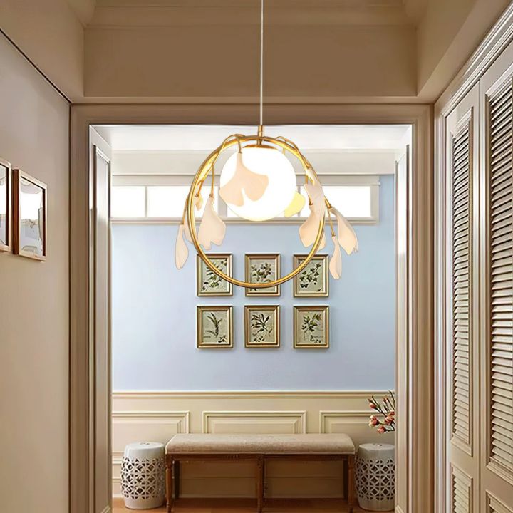 Gliss Ceramic Gingko Kitchen Island Pendant Lamp