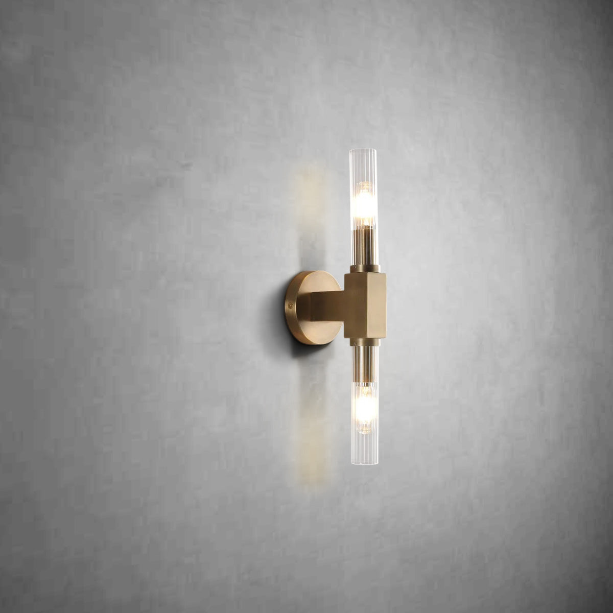 HA Candlestick Glass Wall Sconce for Bedroom