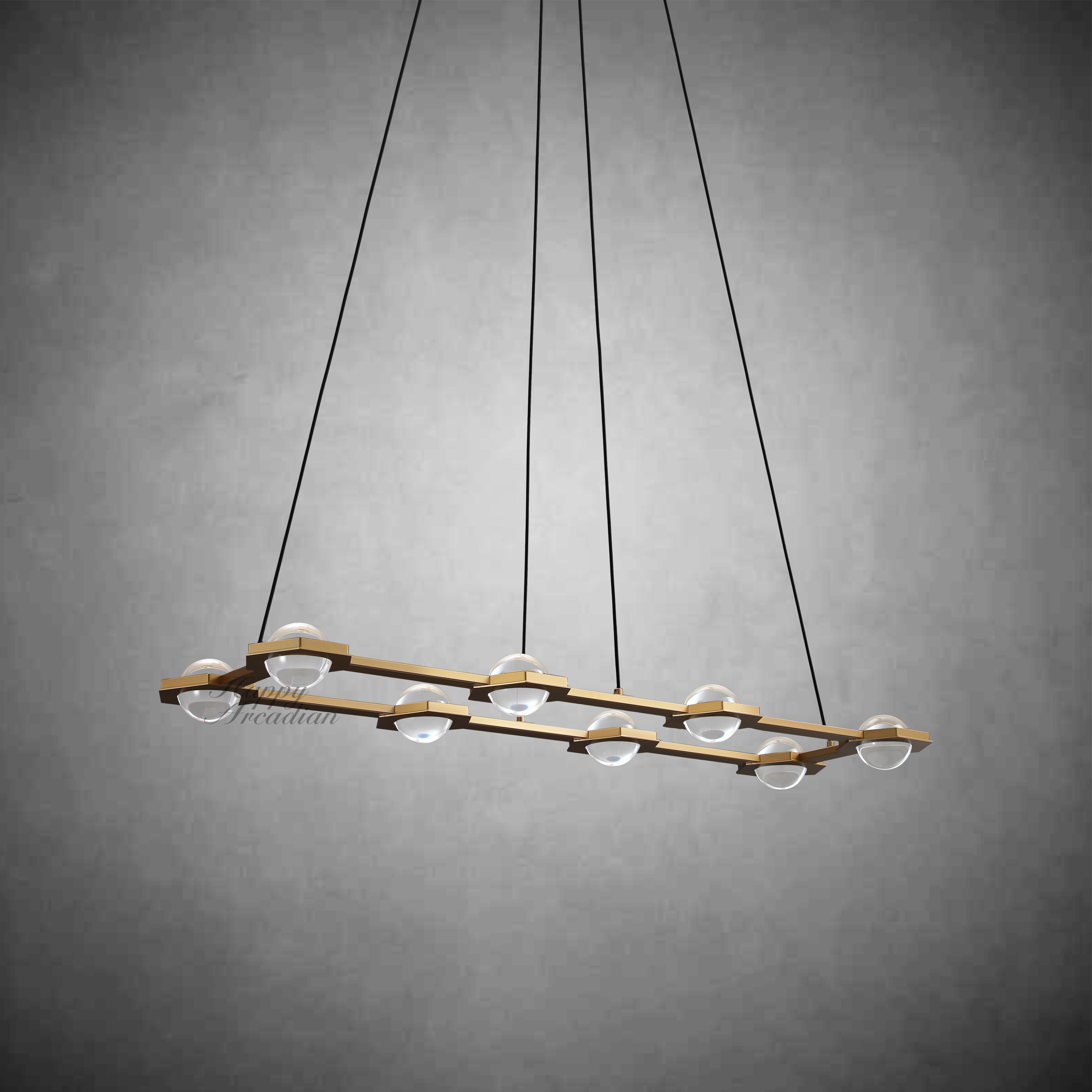 Celestra Crystal Ball Rectangular Chandelier 54"72''