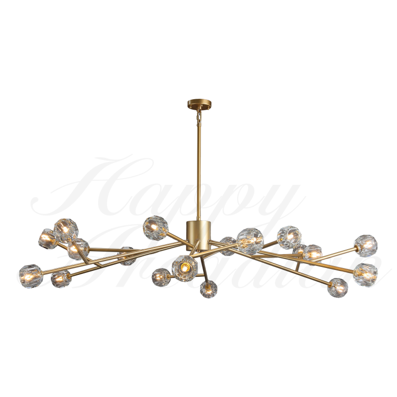 HA Bola De Smoke Crystal Round Chandelier 60"